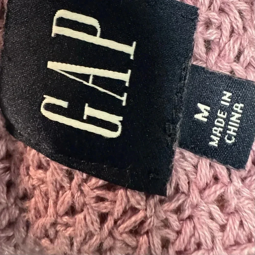 GAP Raglan Sleeve Textured Crewneck Sweater Mauve Lavender Purple Size Medium